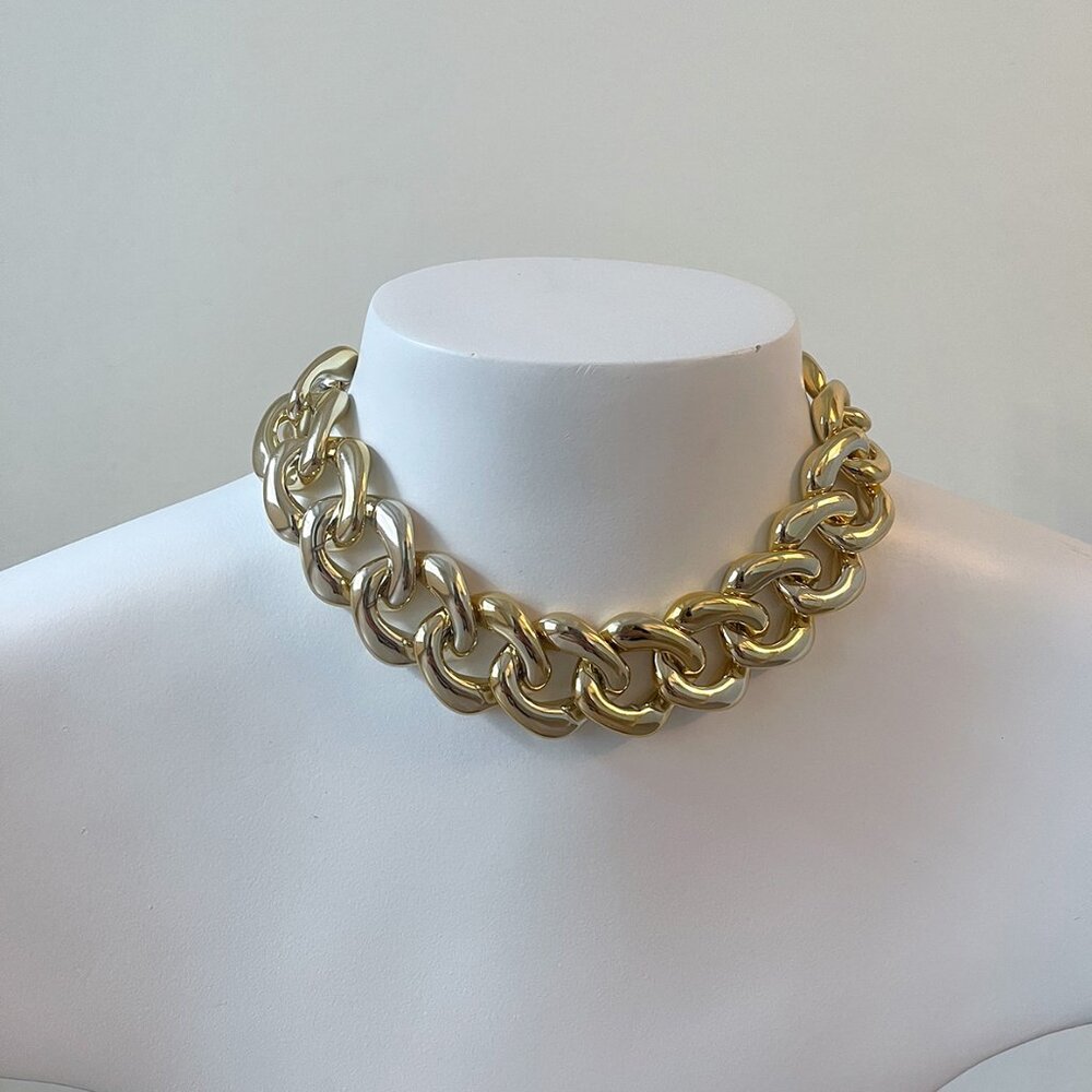 Gold Chunky Chain Choker Necklace – Bold Statement Jewelry